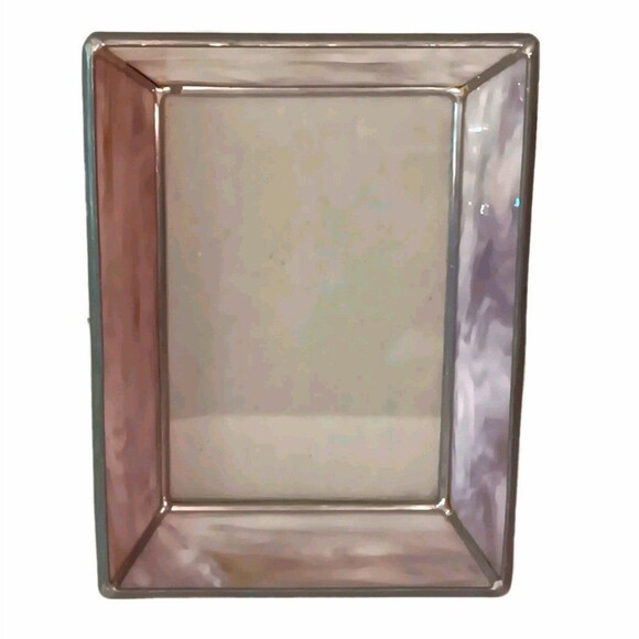 Vintage Light Purple Slag Stained Glass Photo Frame 7.5" x 6.5" Fits 4" x 6" - Picture 4 of 14